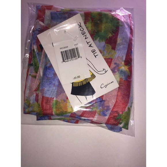 Cejon Striped Floral Scarf Retail $20.00 - Picture 2 of 3